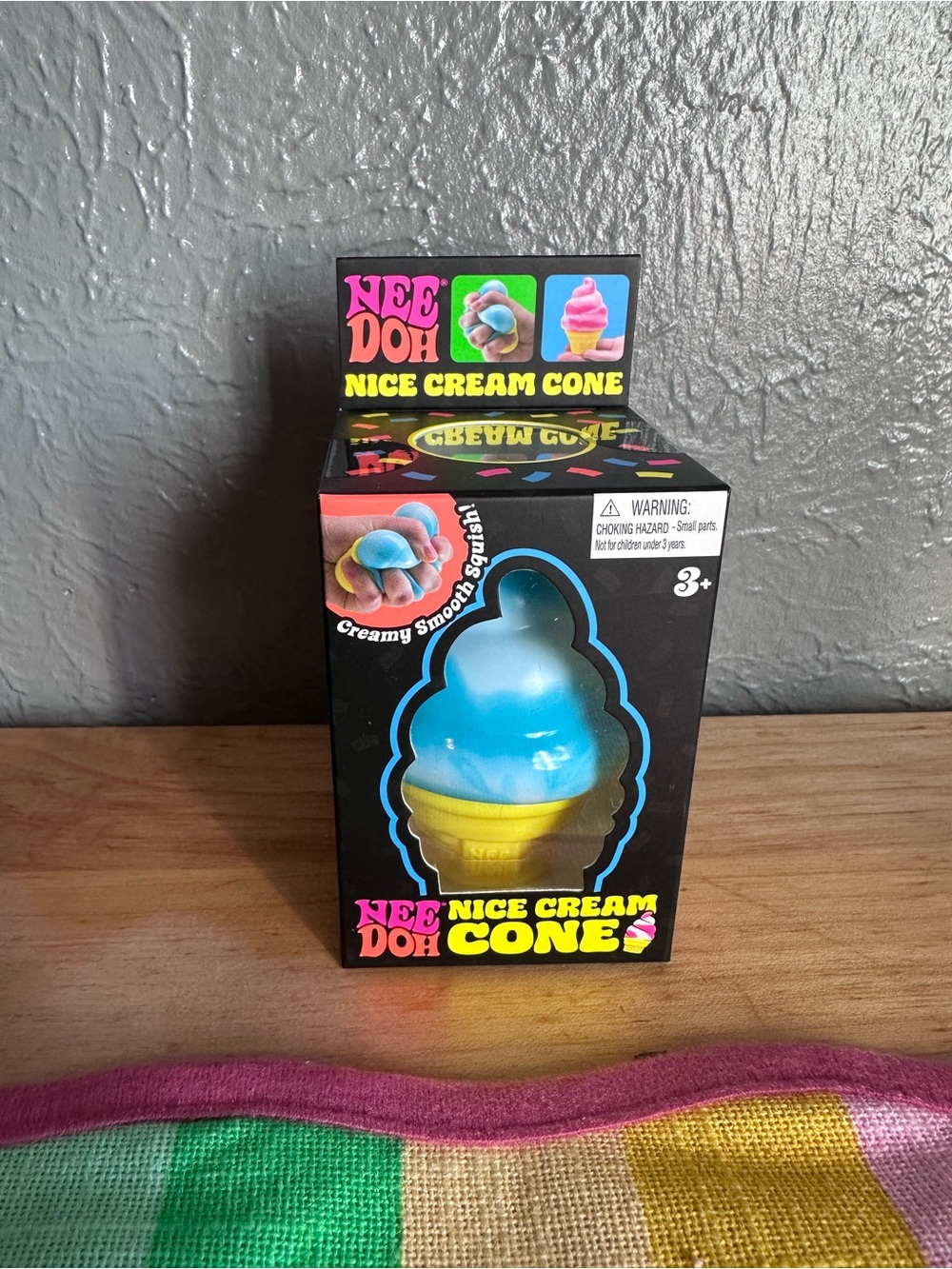 Authentic NeeDoh Nice Cream Cone Squishy — Blue